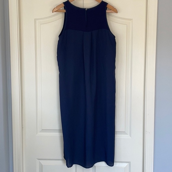 Orange Creek Blue Hi-Low Top with Sheer Back Large - Picture 2 of 8